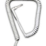 Cura1 CURLY CORD LEAD RJ12 PLUG TO RIGHT ANGLE 6.35 MM STEREO PLUG 300 MM