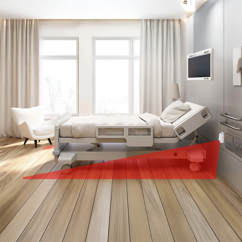 Bed exit sensor beams