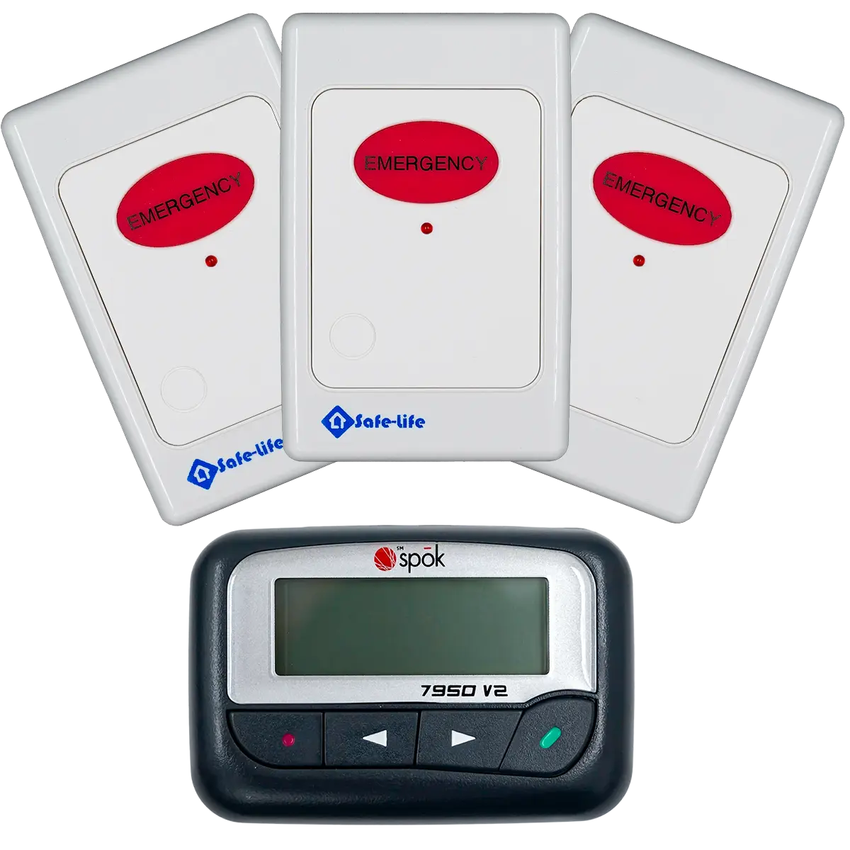 3 wireless nurse call buttons and a pager